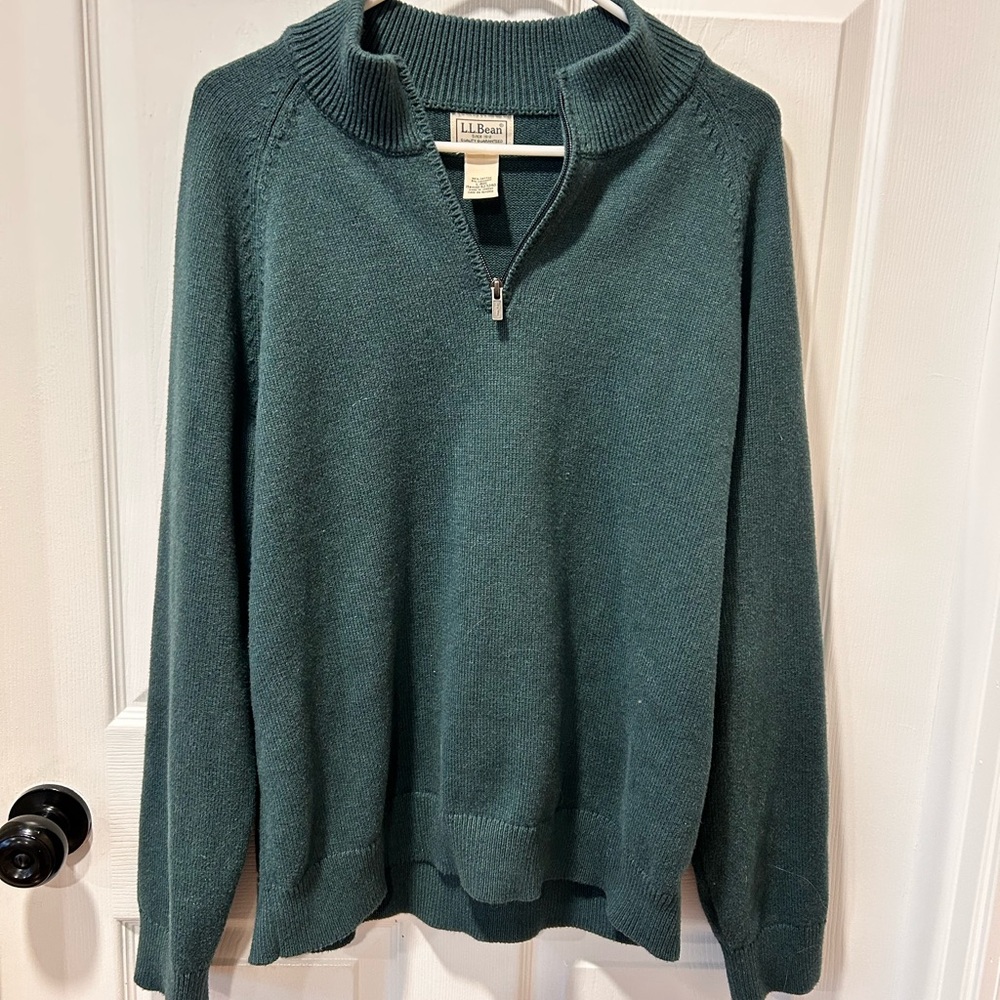 L.L. Bean Gray Quarter-Zip Pullover